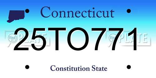 25TO771 Connecticut License Plate