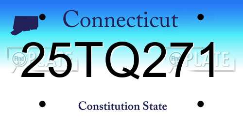 25TQ271 Connecticut License Plate