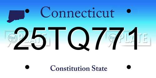 25TQ771 Connecticut License Plate