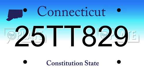 25TT829 Connecticut License Plate