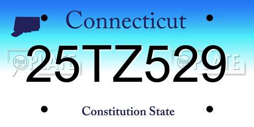 25TZ529 Connecticut License Plate