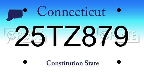 25TZ879 Connecticut License Plate