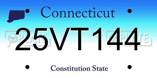 25VT144 Connecticut License Plate