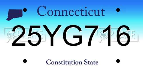 25YG716 Connecticut License Plate