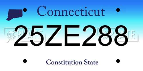 25ZE288 Connecticut License Plate