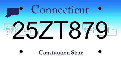 25ZT879 Connecticut License Plate