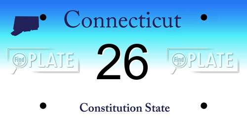 26 Connecticut License Plate