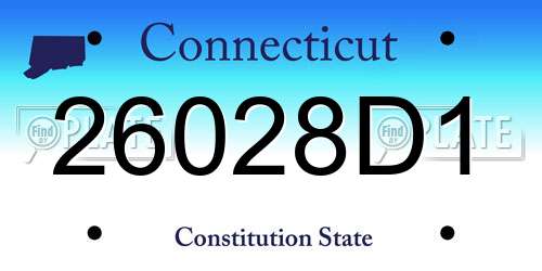 26028D1 Connecticut License Plate