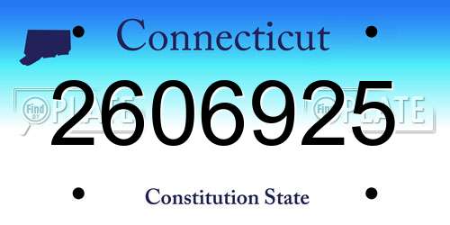 2606925 Connecticut License Plate