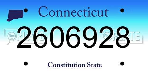 2606928 Connecticut License Plate