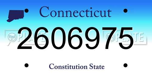 2606975 Connecticut License Plate