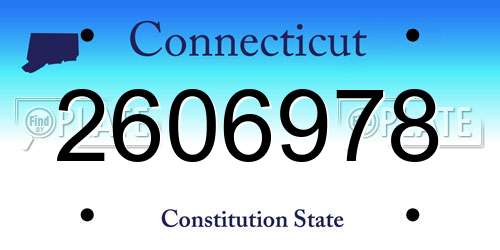 2606978 Connecticut License Plate
