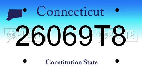 26069T8 Connecticut License Plate