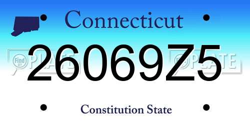 26069Z5 Connecticut License Plate