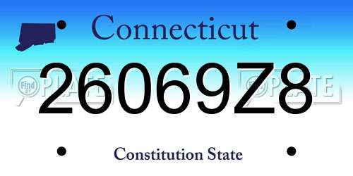 26069Z8 Connecticut License Plate