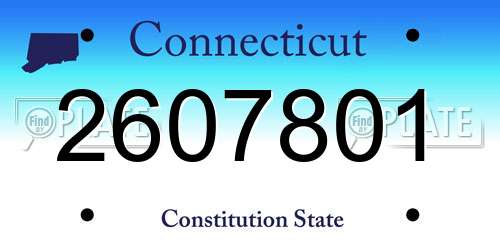2607801 Connecticut License Plate