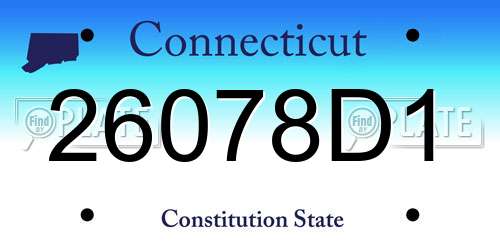 26078D1 Connecticut License Plate