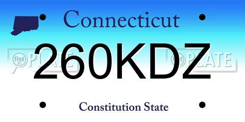 260KDZ Connecticut License Plate
