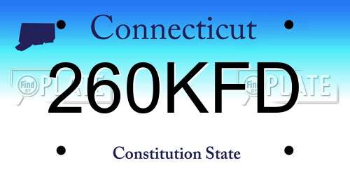 260KFD Connecticut License Plate