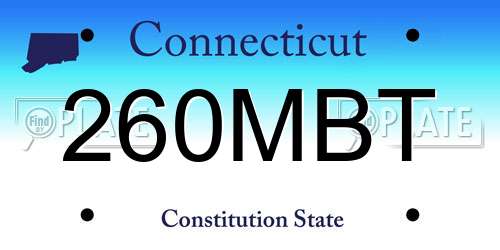260MBT Connecticut License Plate