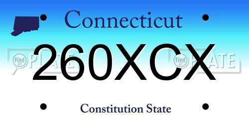 260XCX Connecticut License Plate