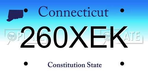 260XEK Connecticut License Plate