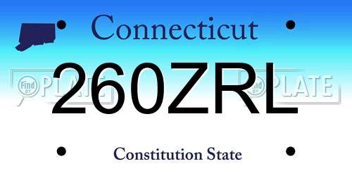260ZRL Connecticut License Plate