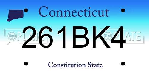 261BK4 Connecticut License Plate