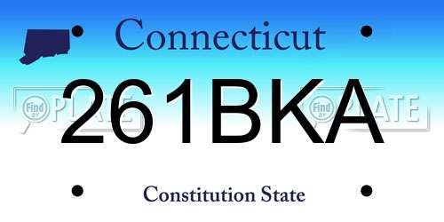 261BKA Connecticut License Plate