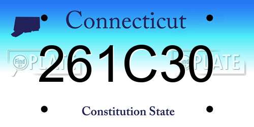 261C30 Connecticut License Plate