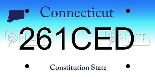 261CED Connecticut License Plate