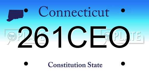 261CEO Connecticut License Plate