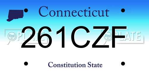 261CZF Connecticut License Plate