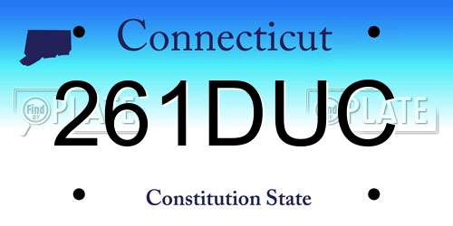 261DUC Connecticut License Plate