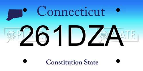 261DZA Connecticut License Plate