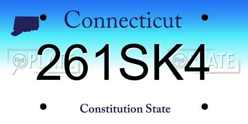 261SK4 Connecticut License Plate