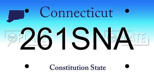 261SNA Connecticut License Plate