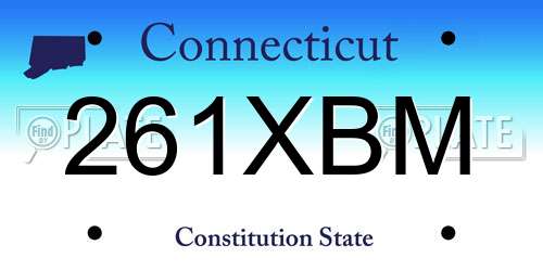 261XBM Connecticut License Plate