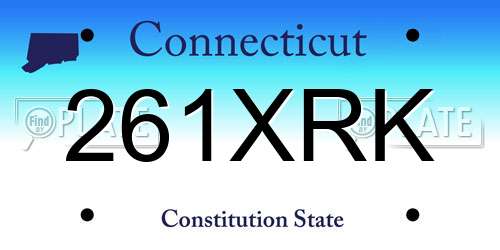 261XRK Connecticut License Plate