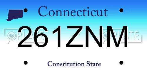 261ZNM Connecticut License Plate
