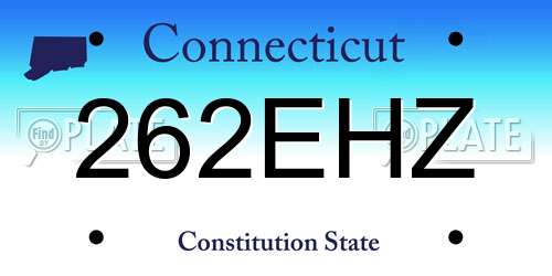 262EHZ Connecticut License Plate