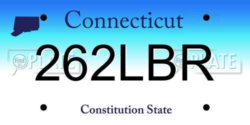 262LBR Connecticut License Plate