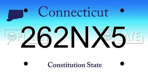 262NX5 Connecticut License Plate