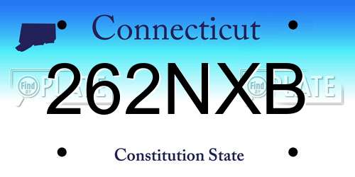 262NXB Connecticut License Plate