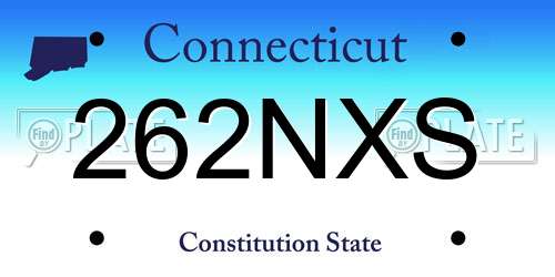 262NXS Connecticut License Plate