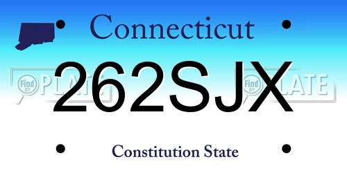 262SJX Connecticut License Plate