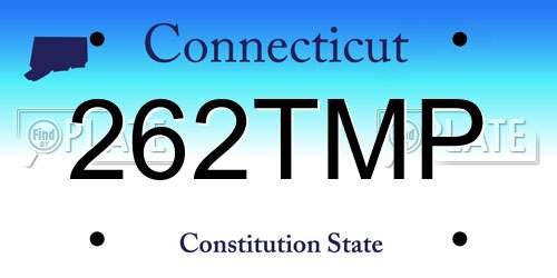 262TMP Connecticut License Plate