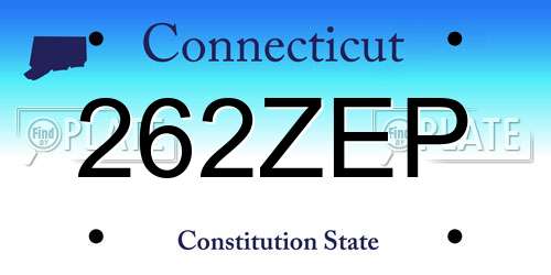 262ZEP Connecticut License Plate