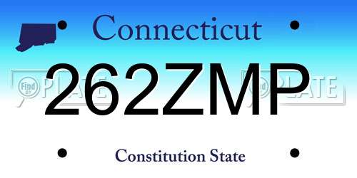262ZMP Connecticut License Plate