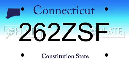 262ZSF Connecticut License Plate